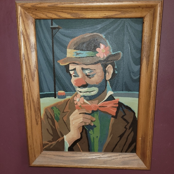 Vintage Other - Vintage Clown Painting On Board